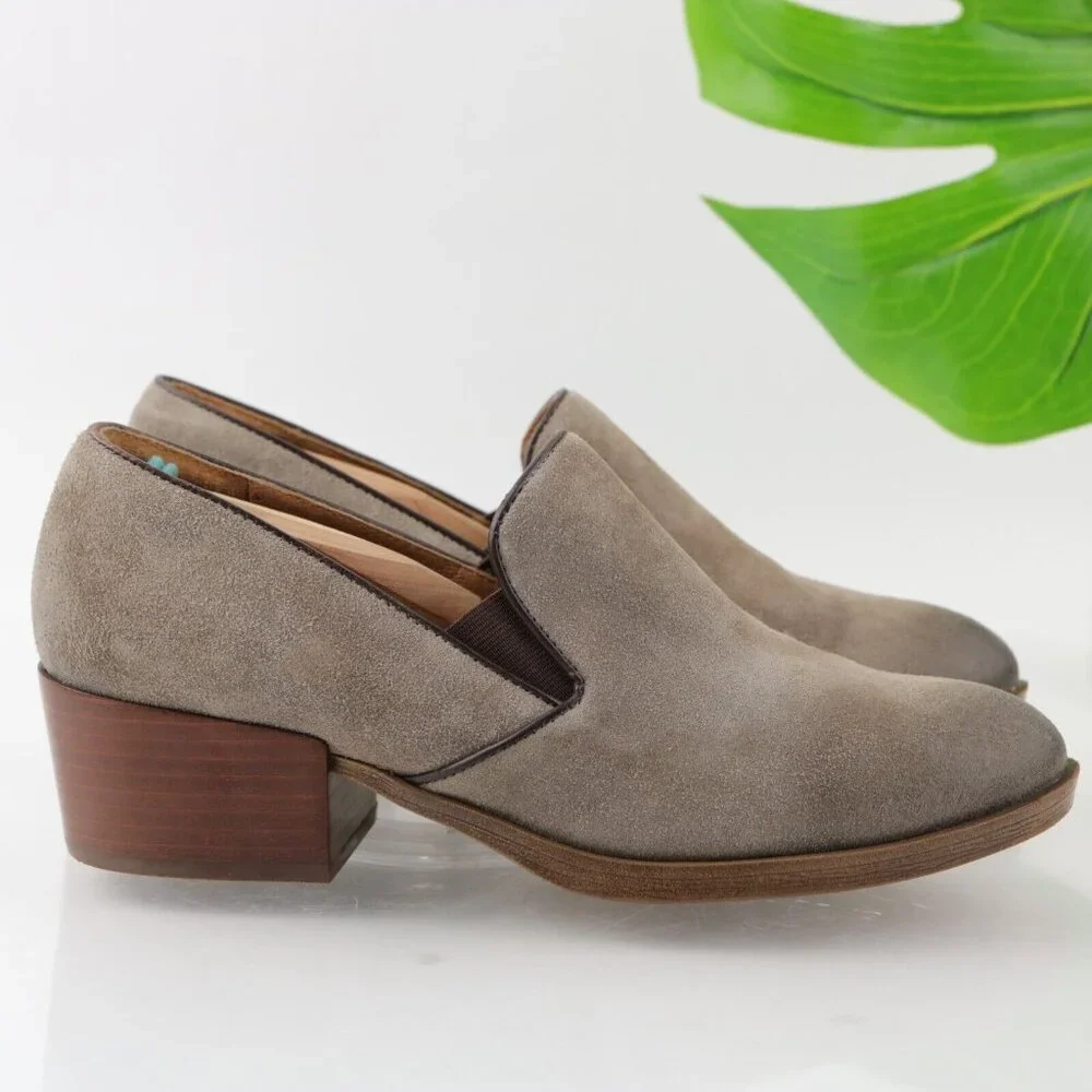 Sofft Women's Velina Boot Size‎ 8.5 Gray Taupe Suede Shootie Ankle Pump Low Heel